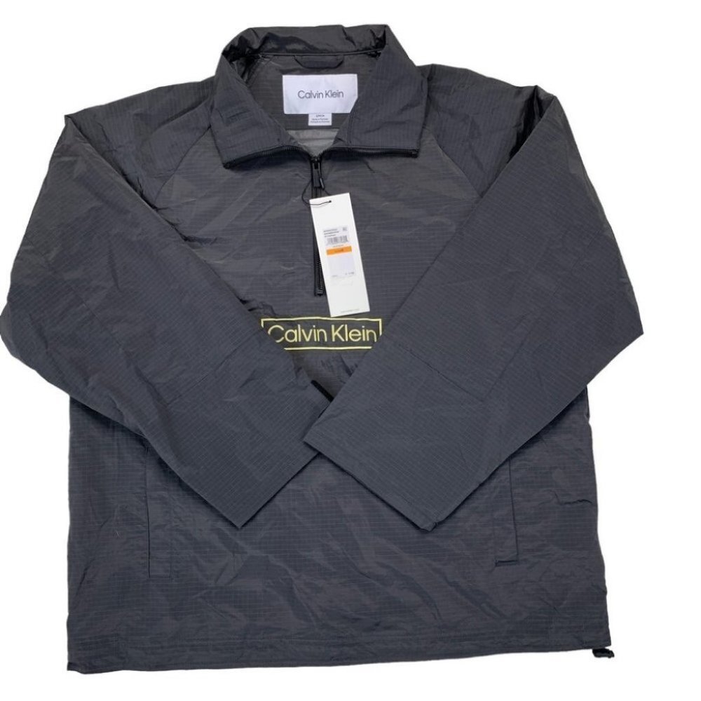 Calvin Klein Mens Relaxed Fit Box Logo Popover Jacket Size S